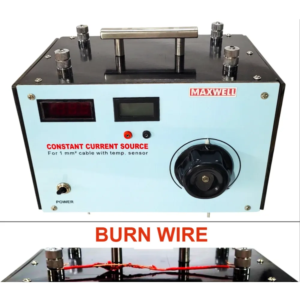 current source to burn wires and cables by current injection method