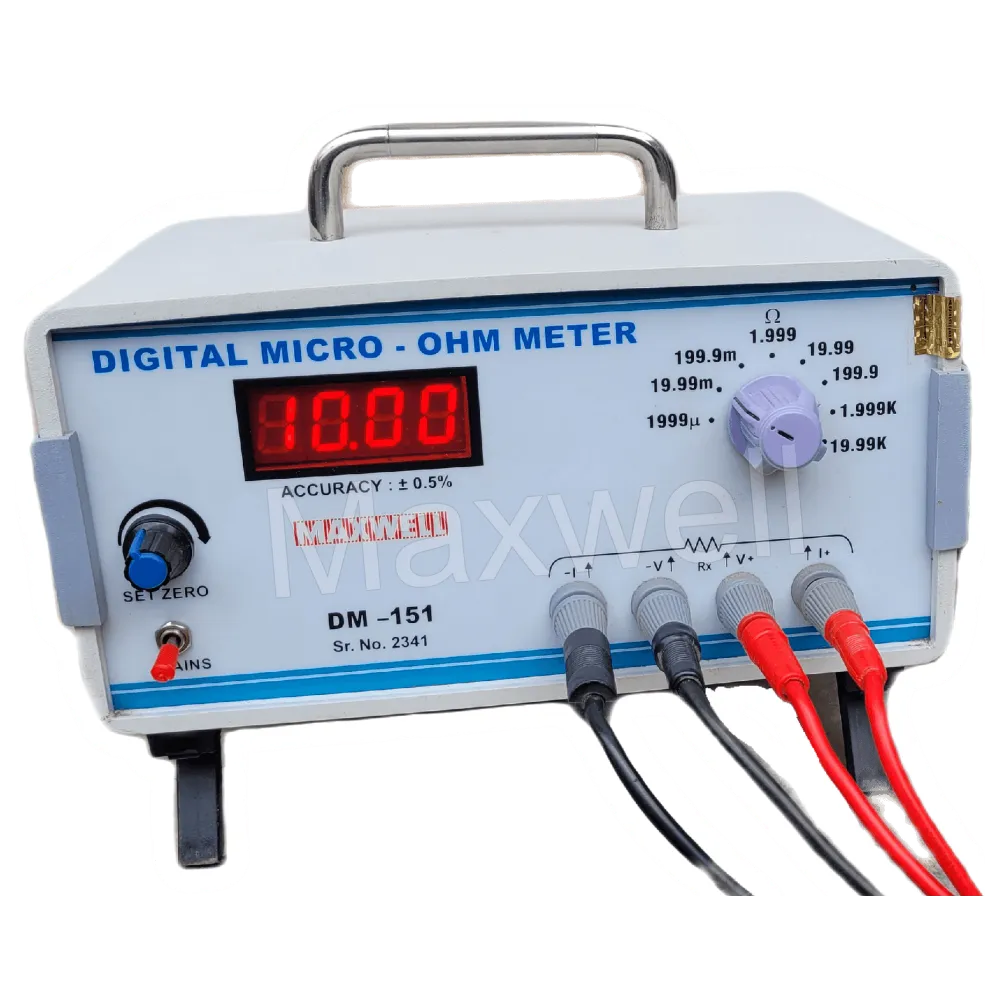 micro ohm meter from Maxwell India for cable testing as per IS Standards