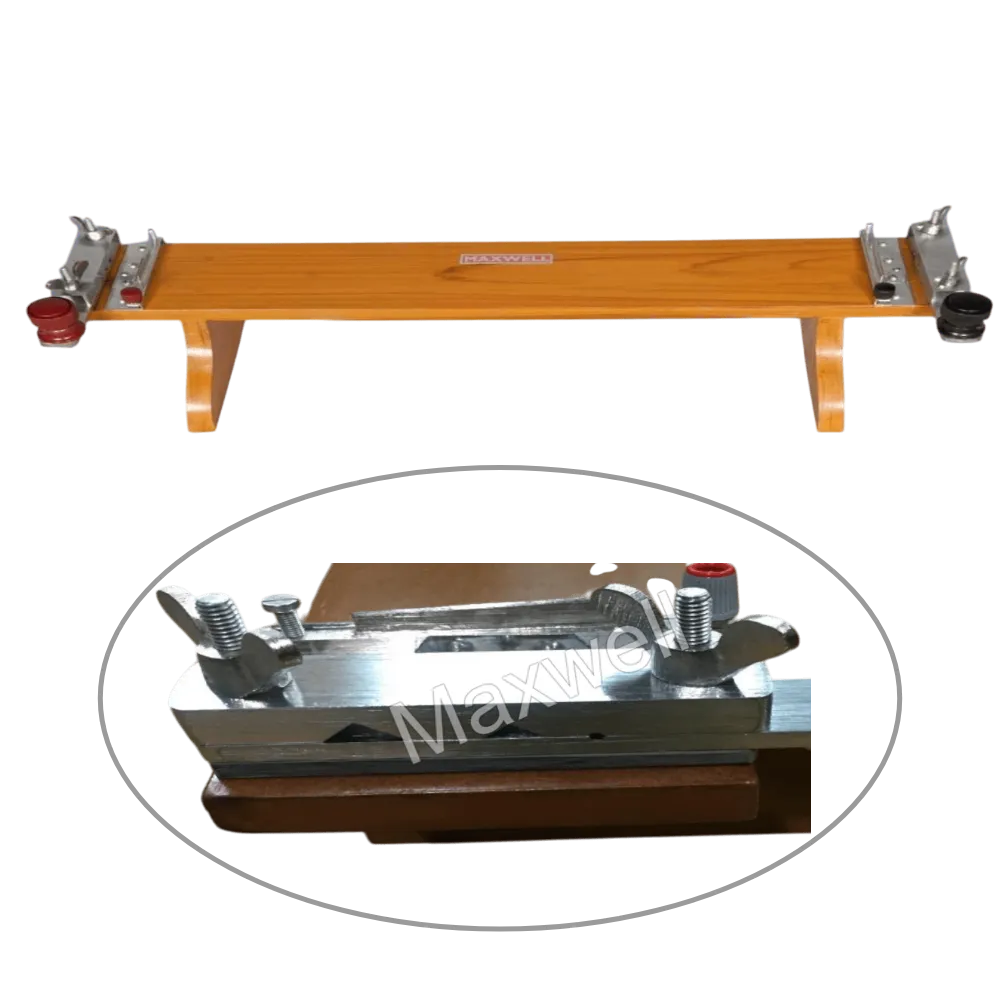 conductor sample holding for resistance testing wooden stand