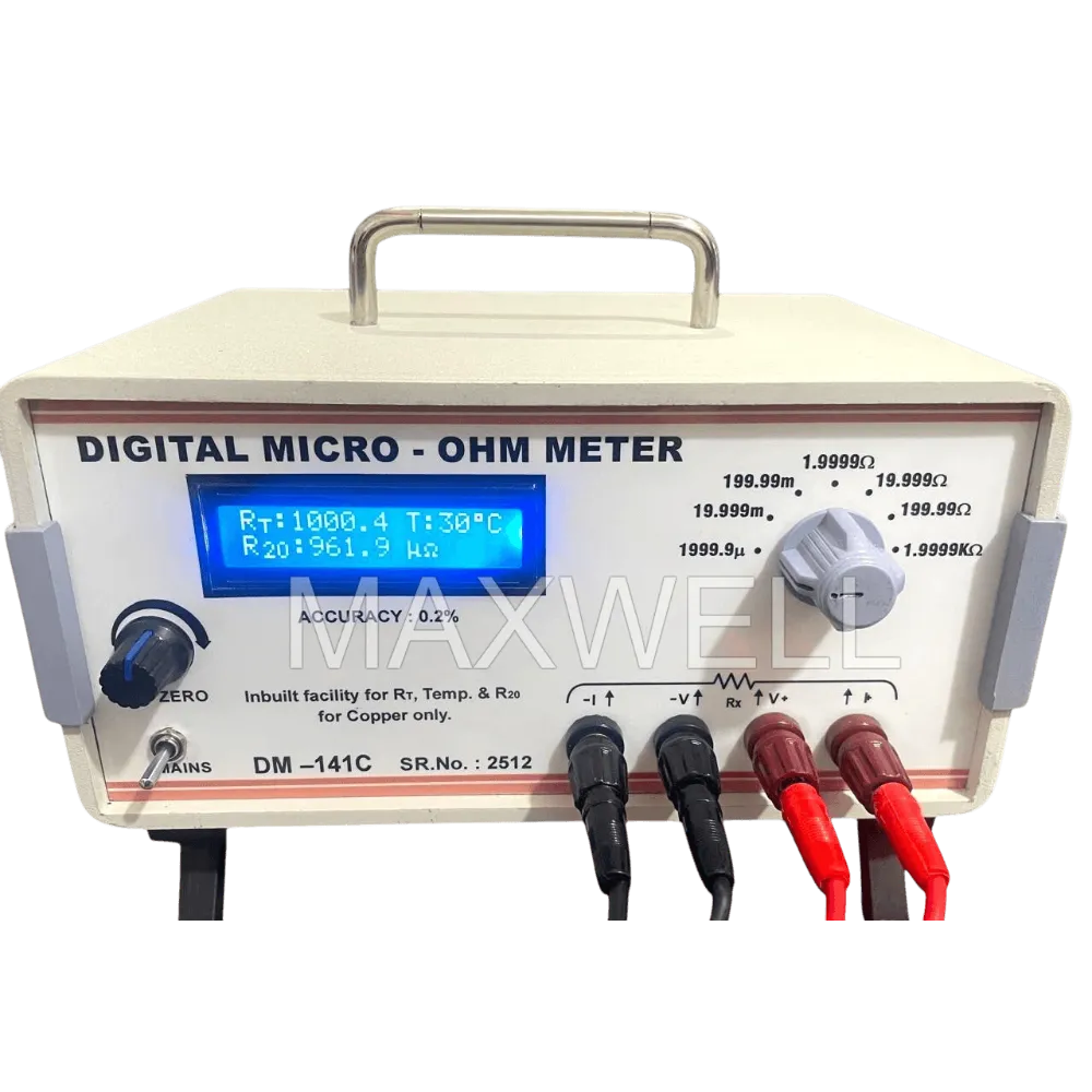 low resistance measurement instrument DM-141 with 4.5 digit display and stable readings