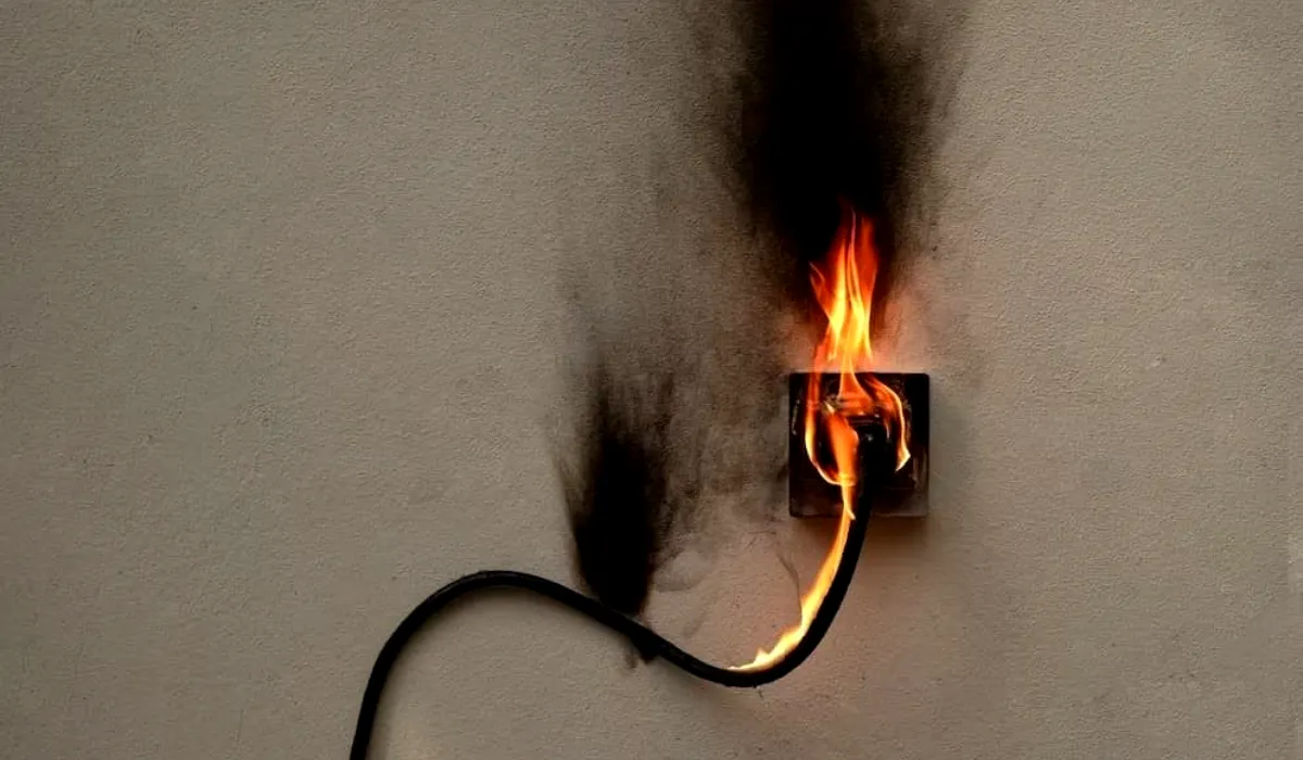 Cable in smoke. Smoke Density Test Apparatus