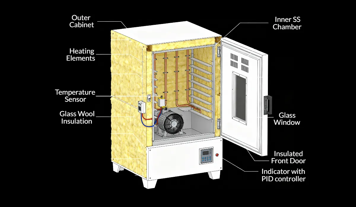 Hot air oven diagram